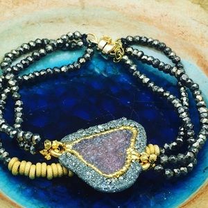 Druzy Pyrite Bracelet with Magnetic Clasp